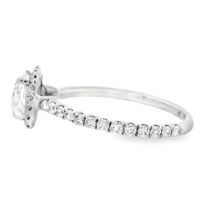 GIA Natural Cushion Diamond Halo Engagement Ring