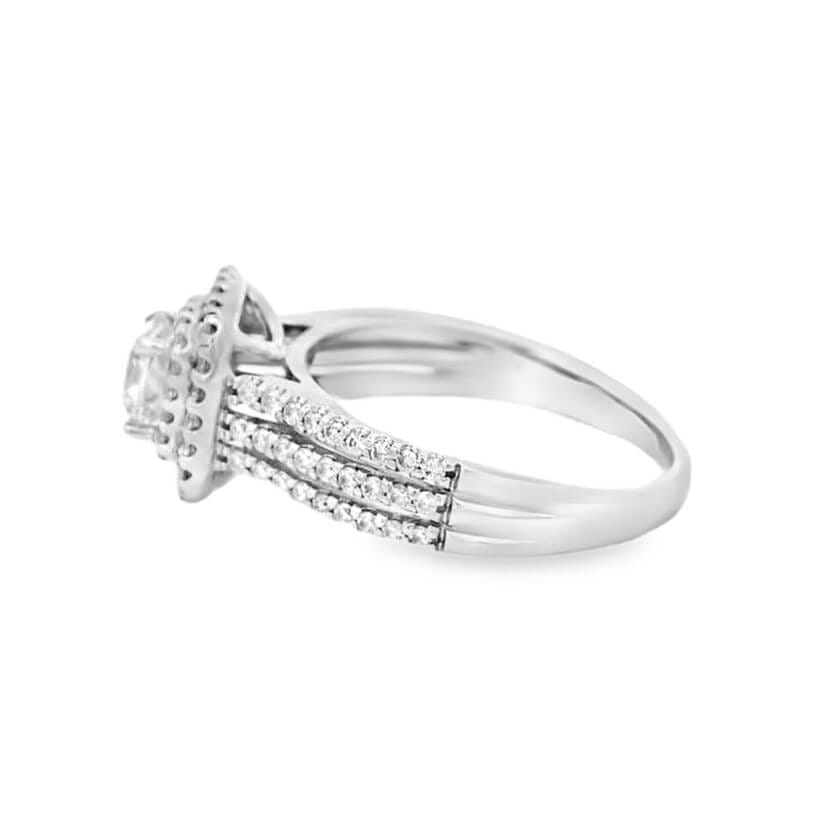 Cushion Cut Halo Engagement Ring