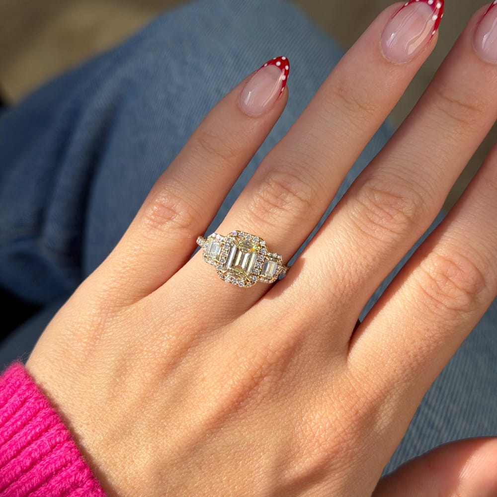 18K YG 1.71CT EMERALD 0.51CTW EMERALDS .465CTW