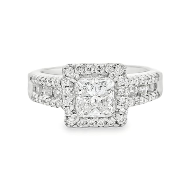 GIA Certified Princess Cut Halo Engagement Ring