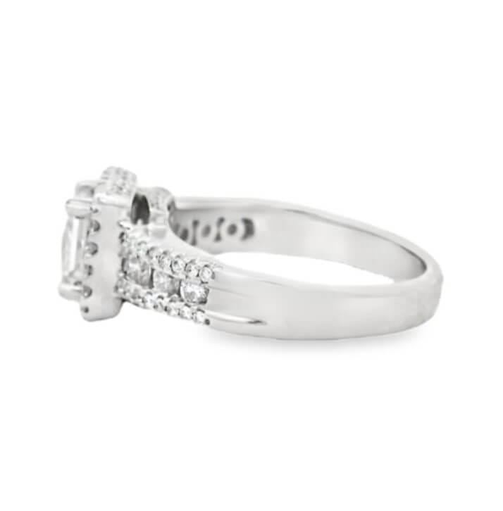 GIA Certified Princess Cut Halo Engagement Ring
