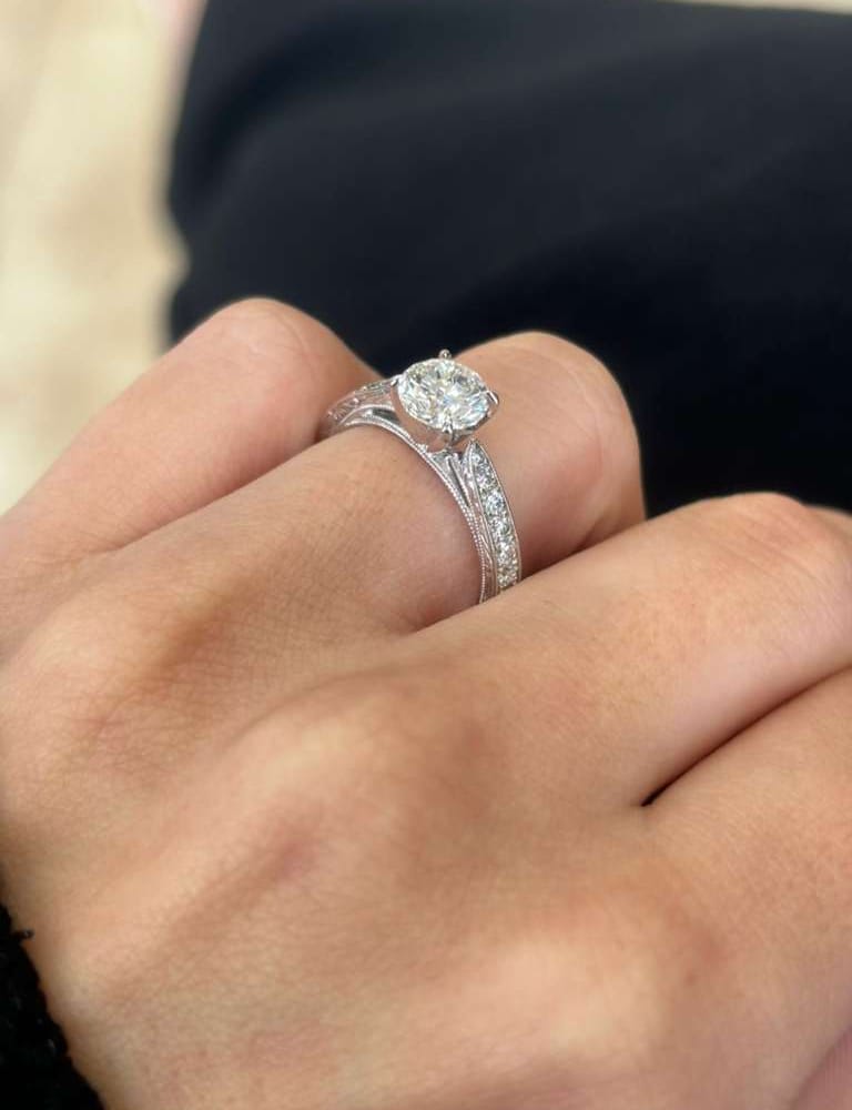 14kwg Diamond Ring 1.02 J SI2 3.4gr Gabriel&Co