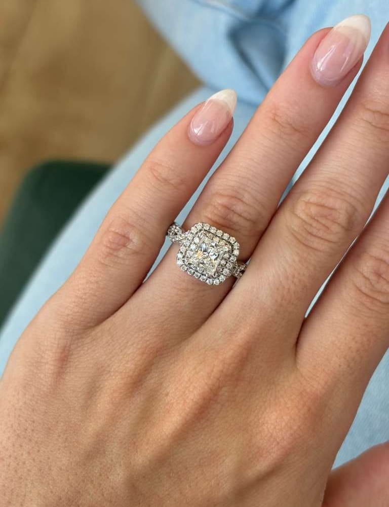 14kwg LEO Cut Diamond 1.03ct. Radiant GIA G VS2 1.30cttw 5.7GR