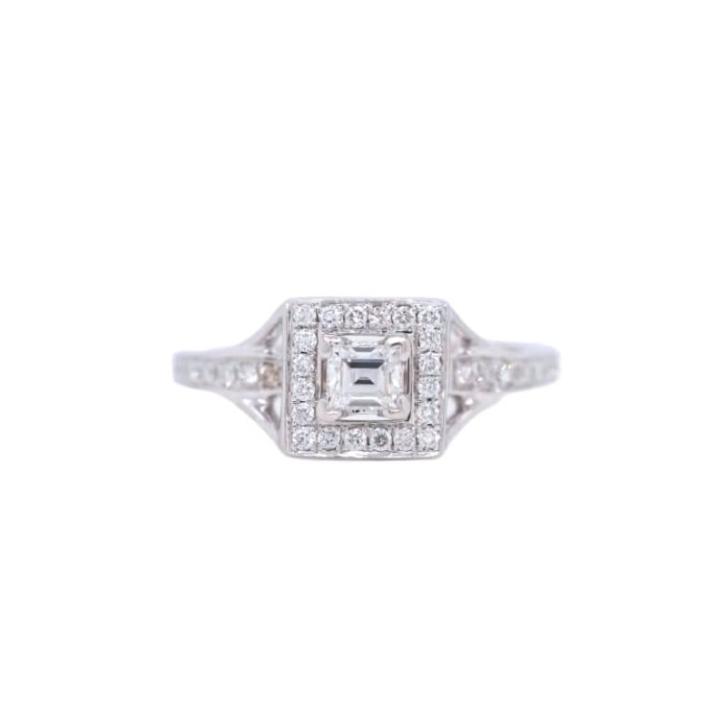 Art Deco Engagement Ring in 14-Karat White Gold