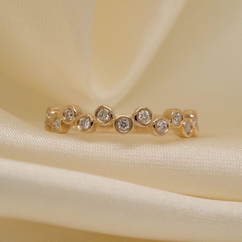 14-Karat Yellow Gold 0.30 ct Diamond Bead Engagement Ring