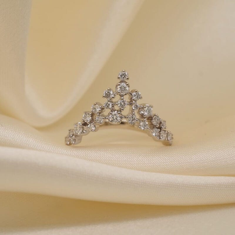 0.50 ct Diamond Waterfall Half Anniversary Ring in 18-Karat White Gold