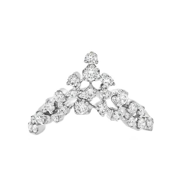 0.50 ct Diamond Waterfall Half Anniversary Ring in 18-Karat White Gold