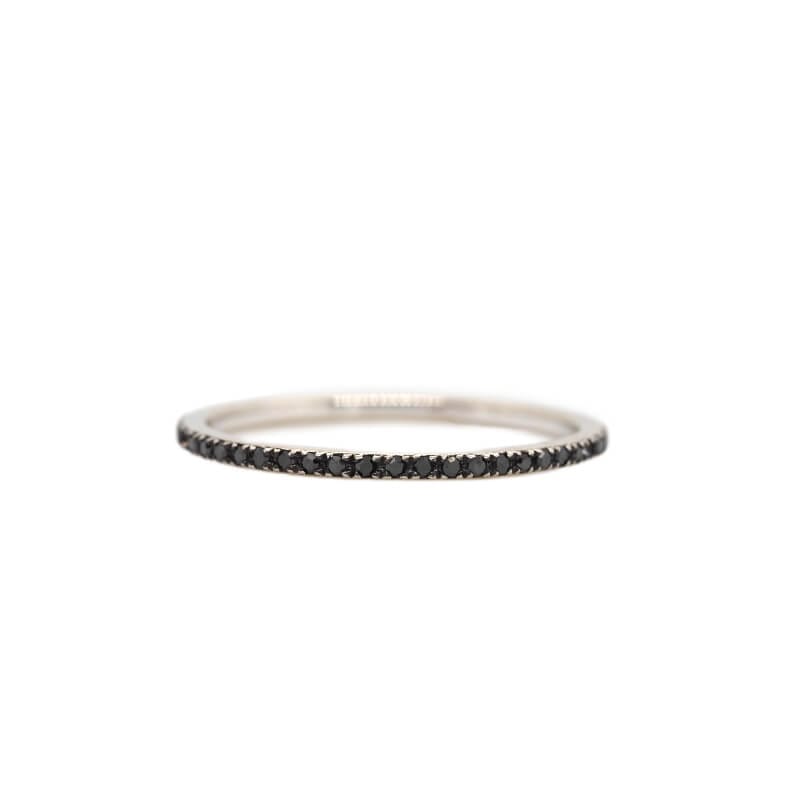 Black Diamond Eternity Band in White Gold