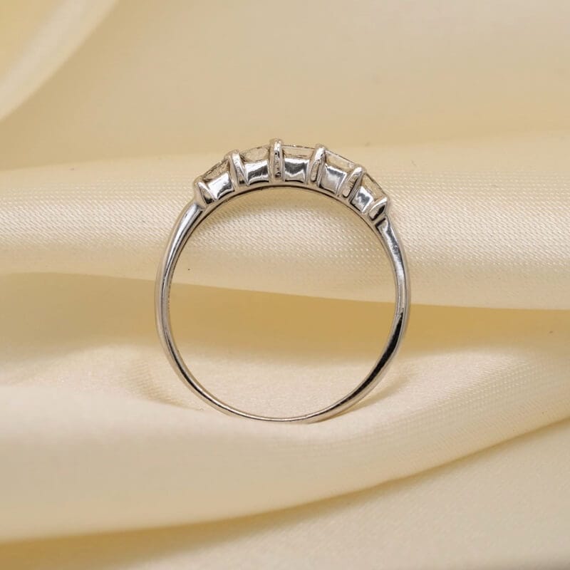 Half Anniversary 0.50 ct Princess Cut Diamond Ring in 14-Karat White Gold Band Ring