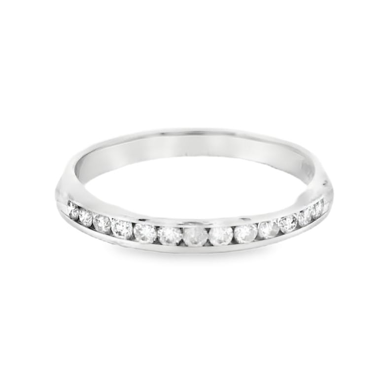 14K Gold Channel Set Natural Diamond Ring