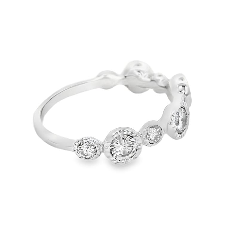 14K White Gold Natural Diamond Anniversary Band Ring for Women