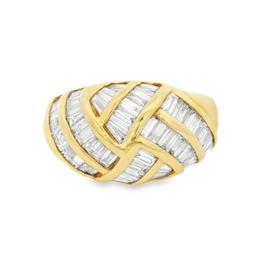 Yellow Gold Natural Diamond Ring for Women