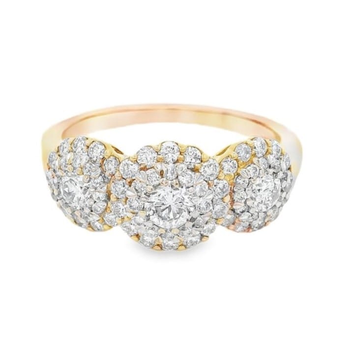 14K Rose Gold Polished Diamond Ring with 1.00 ct Total Weight for Women