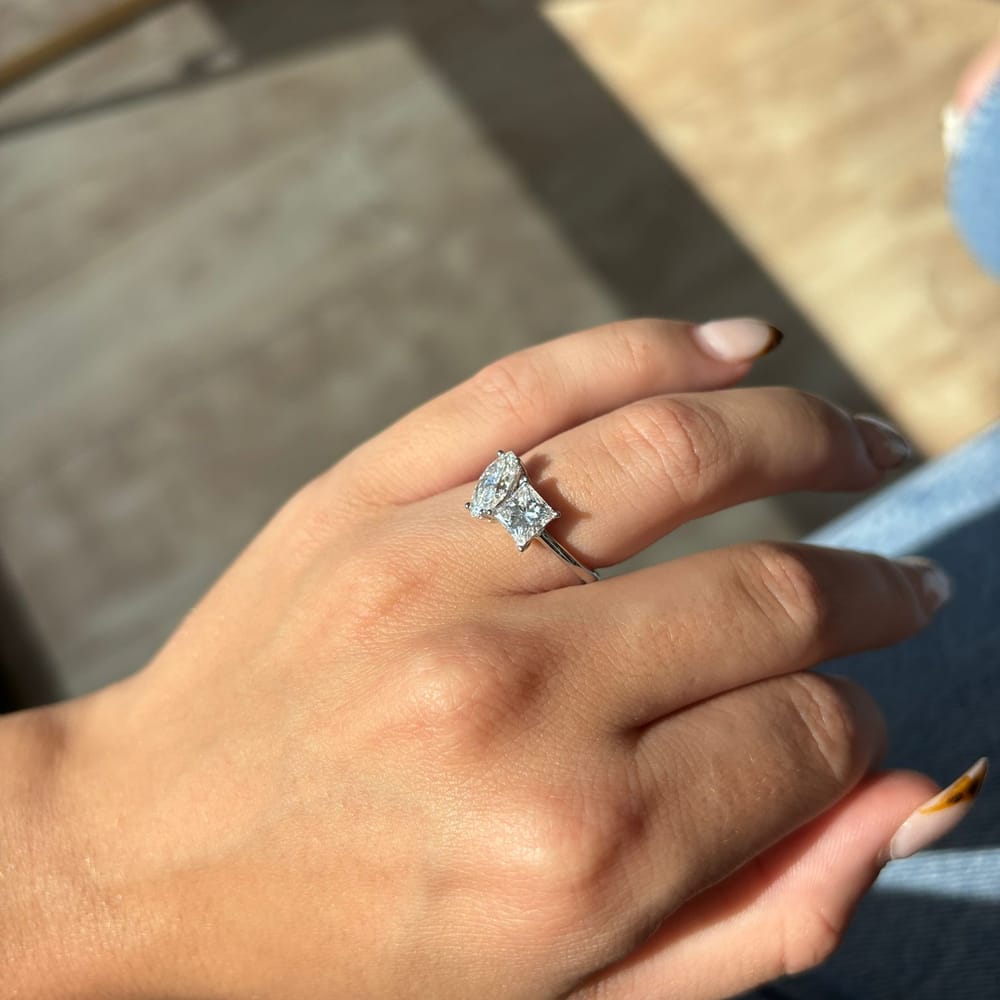 18kwg 02.01ctw Toi Et Moi Nat Dia Ring PR-1.01ct F/SI2 & MQ-1.01ct E/SI2 #2223867911 #2225868445