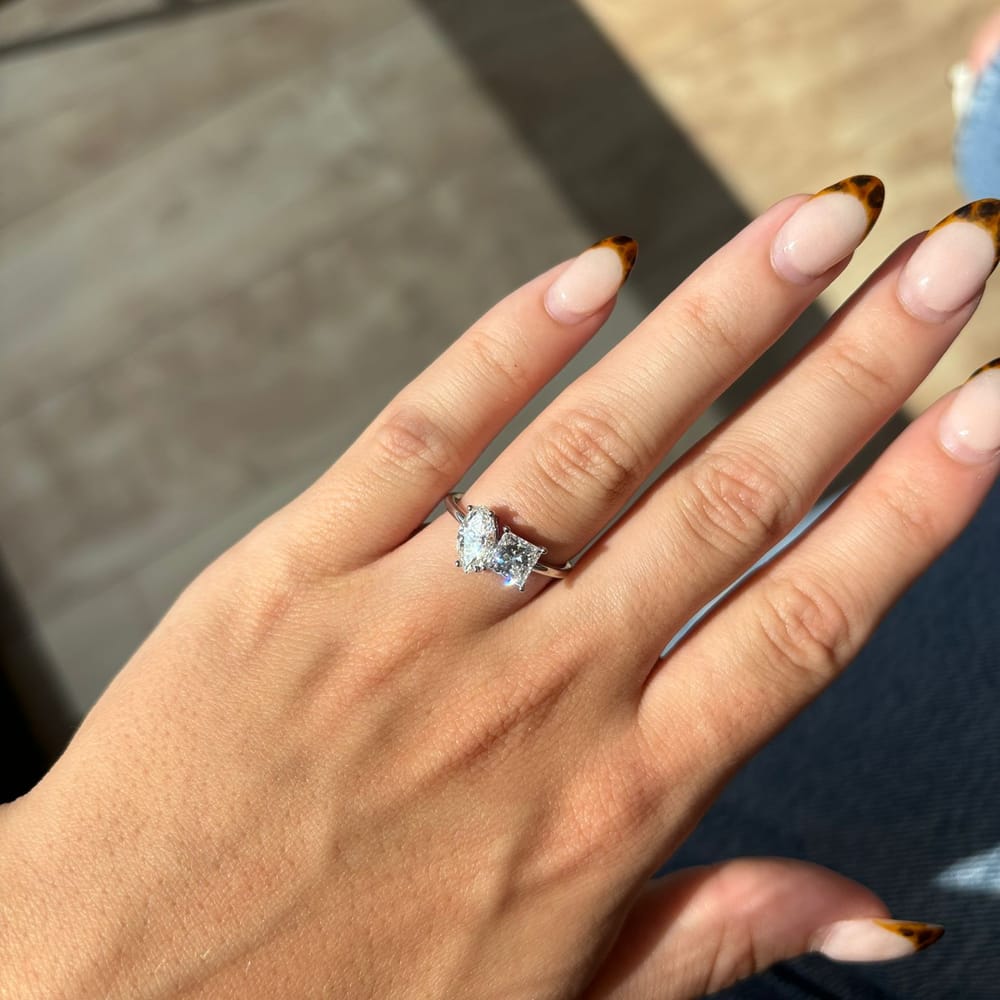 18kwg 02.01ctw Toi Et Moi Nat Dia Ring PR-1.01ct F/SI2 & MQ-1.01ct E/SI2 #2223867911 #2225868445