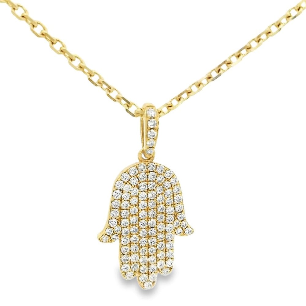 18k yellow gold natural diamond cluster pendant for women