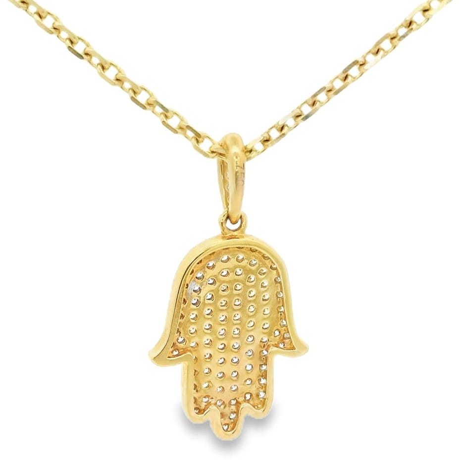 18k yellow gold natural diamond cluster pendant for women