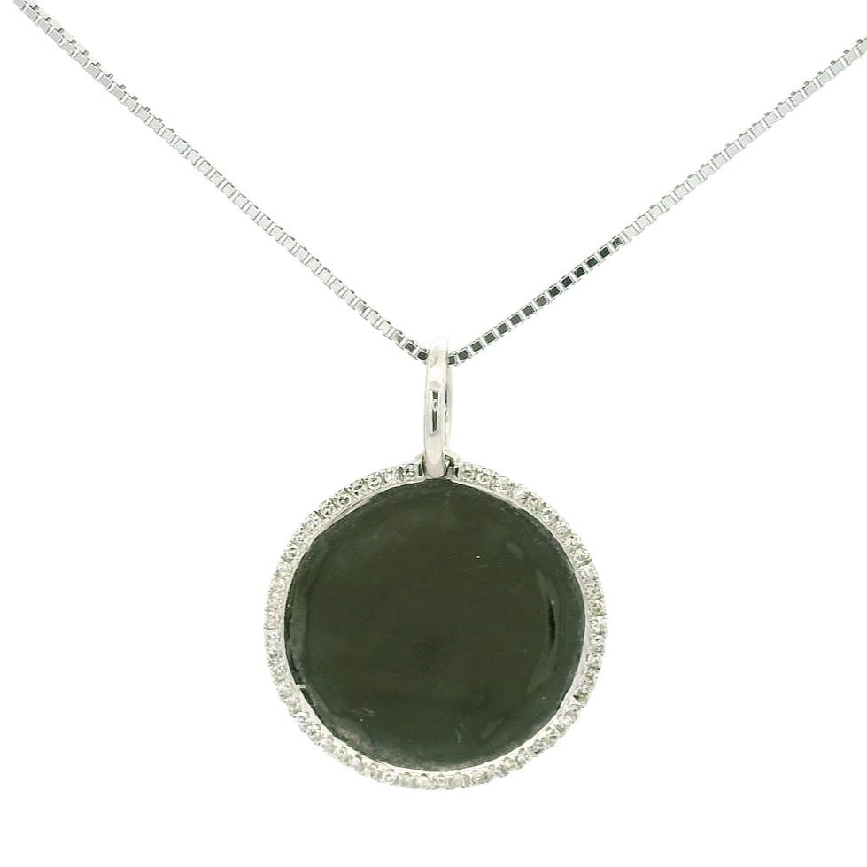 14k white gold natural diamond transparent pendant necklace for women