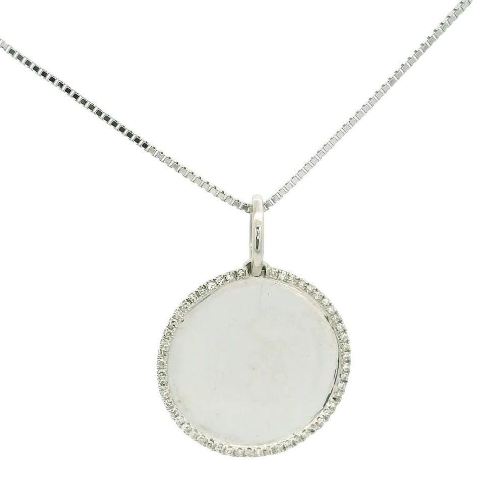 14k white gold natural diamond transparent pendant necklace for women