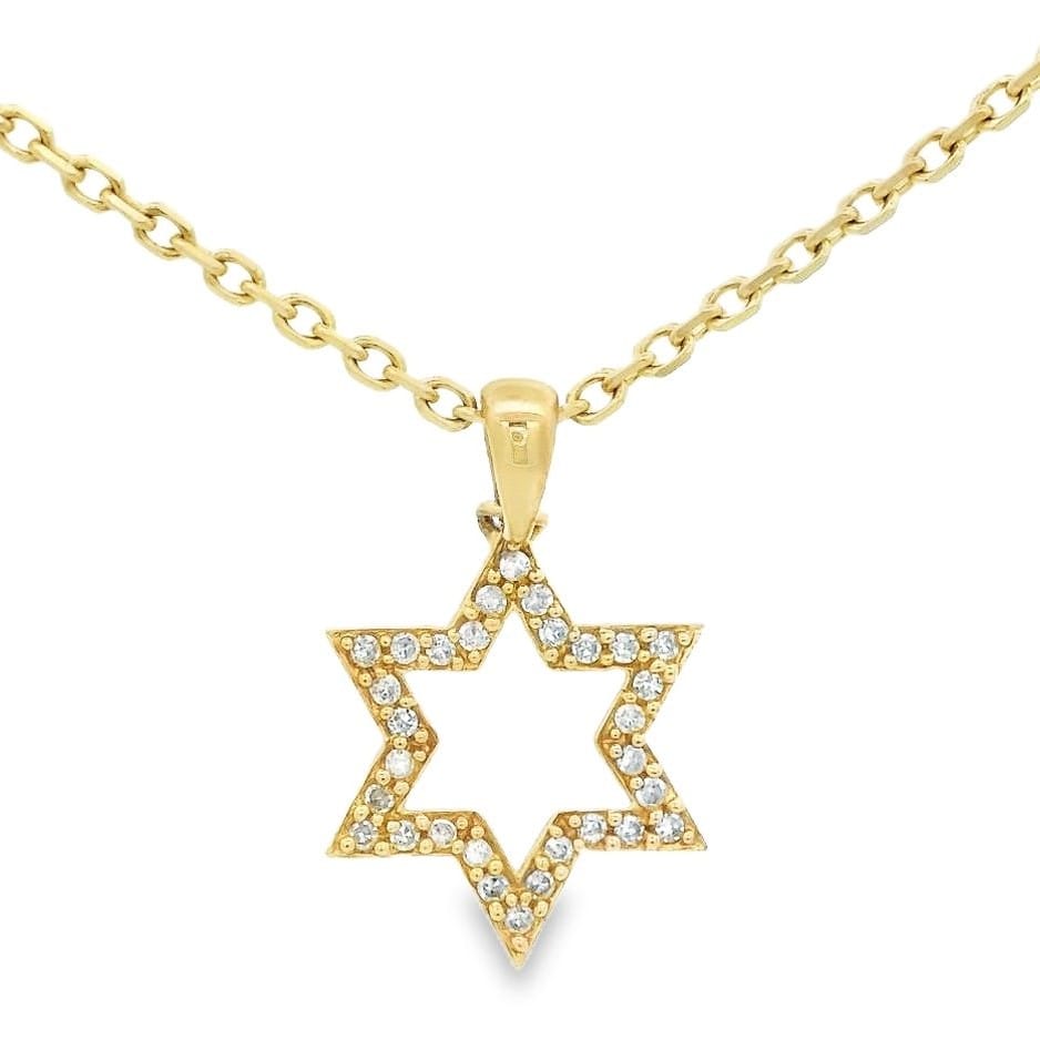 14k rose gold cluster star pendant with natural diamond for women