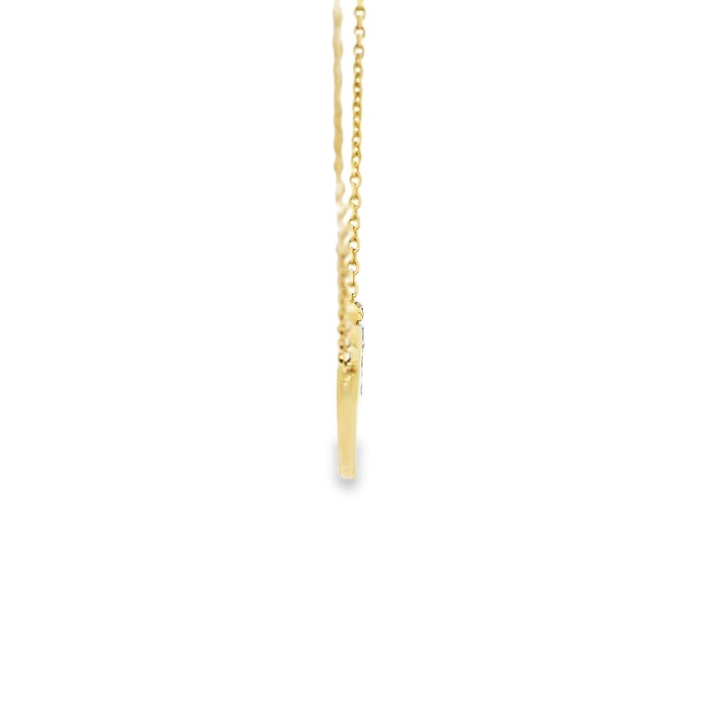 14k yellow gold heart shaped natural diamond pendant necklace
