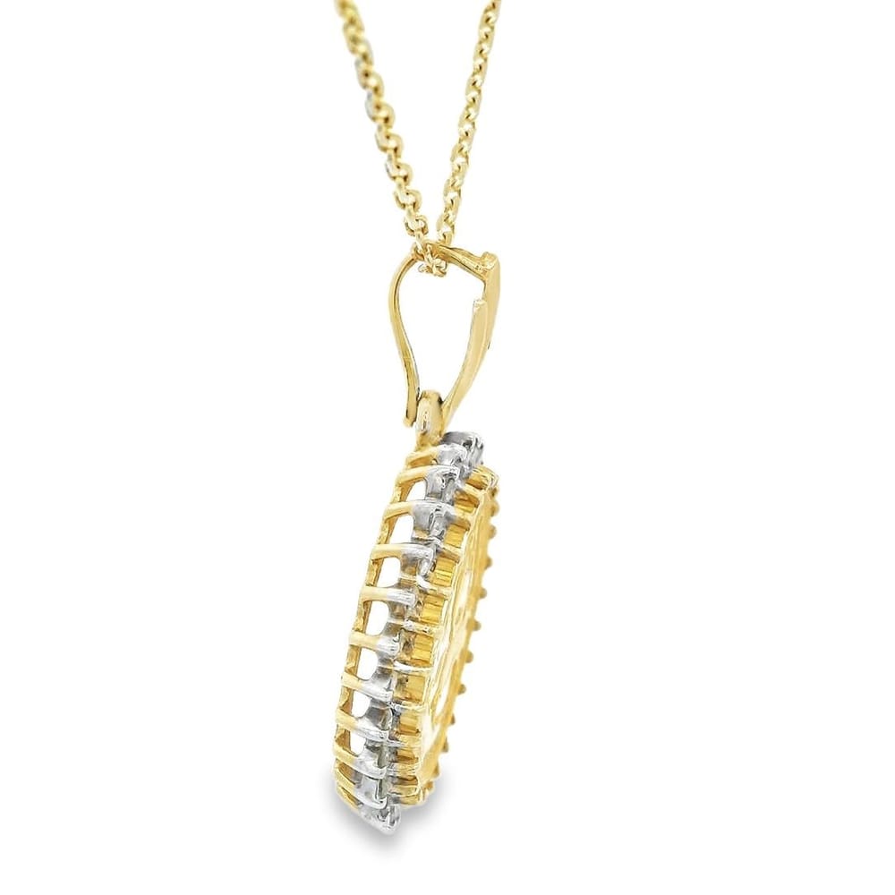 14K Yellow Gold Diamond Panda Coin Pendant