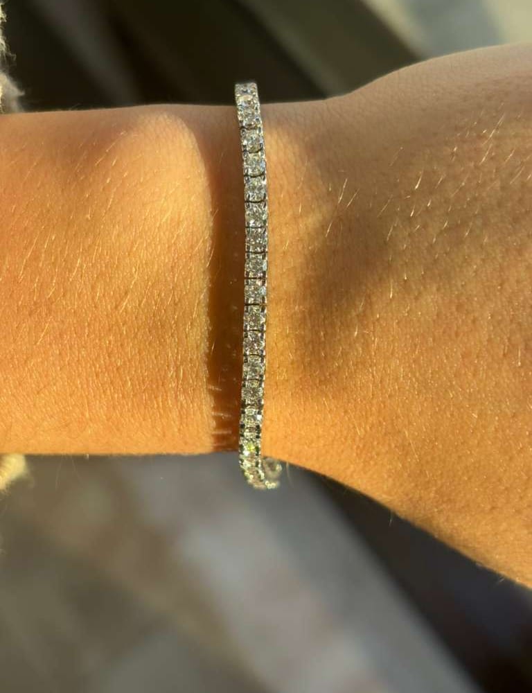 14kywg 2.54ctw Nat Dia Adj Bolo Tennis Bracelet 8.3gr