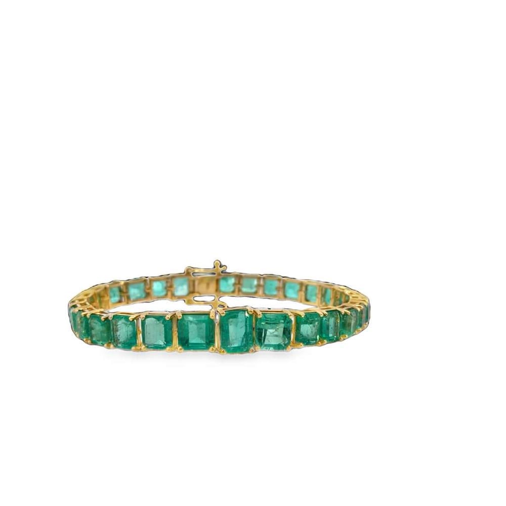18kyg Green Emerald Bracelet 23.87cttw
