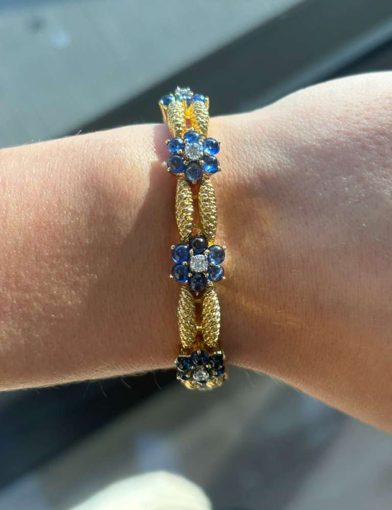18kyg Plat. Dia Sph Bracelet Dia 1.35ct Sap. apx 5.94 31.57gr