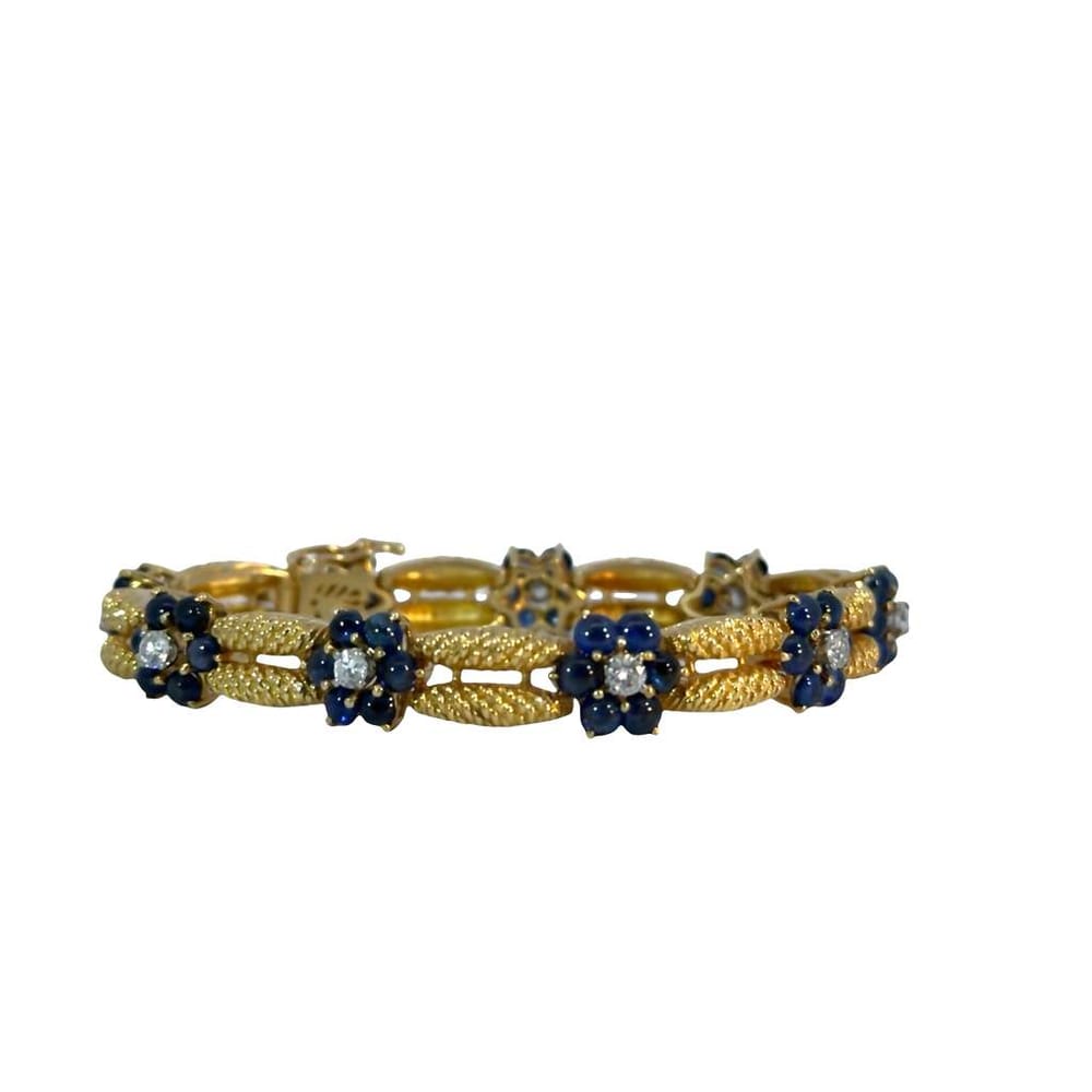18kyg Plat. Dia Sph Bracelet Dia 1.35ct Sap. apx 5.94 31.57gr