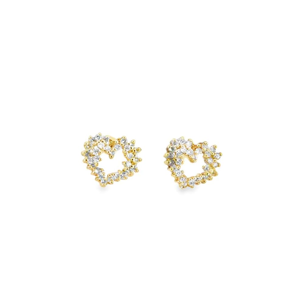 14KYG Heart Dia Earrings 0.50ct JSI2-I2 2.7gr