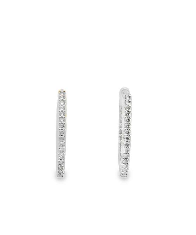 14kwg Diamond In/Out Hoop Earrings D-1.50cttw 5.4gr