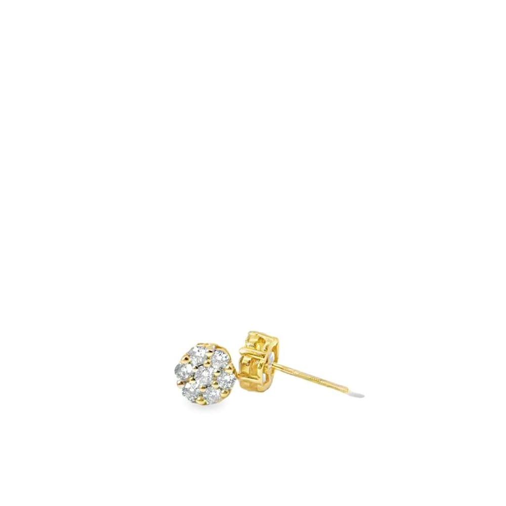 14kyg Diamond Cluster Earrings D - 0.90cttw 1.9GR