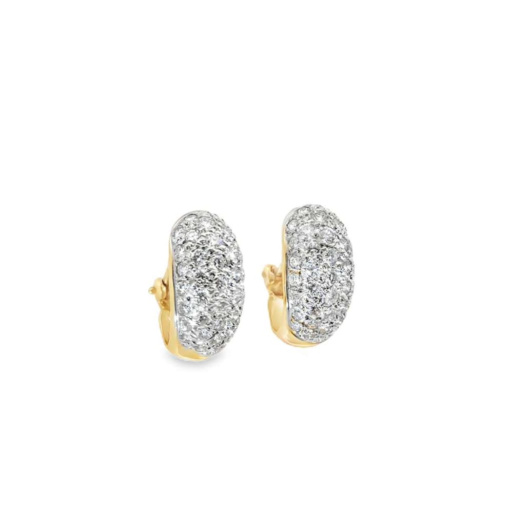 14kyg Dia Half Hoop Earrings Omega Back 3.8gr