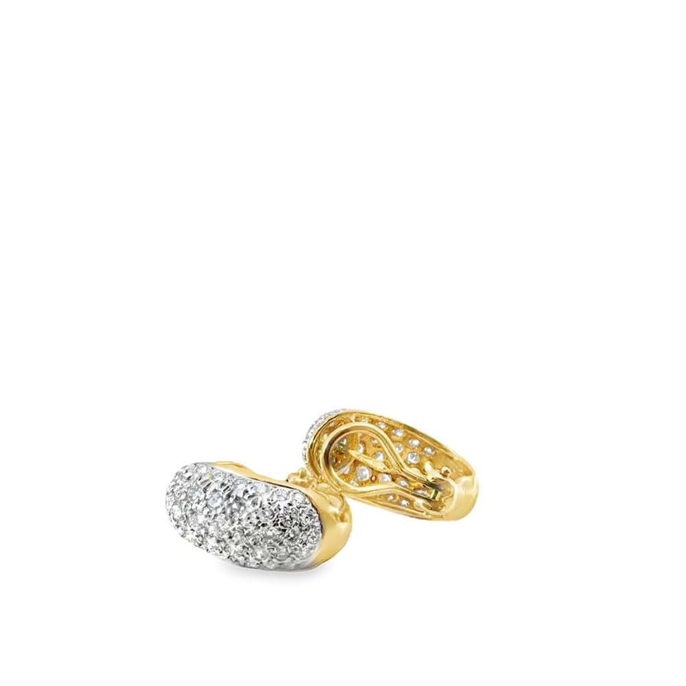 14kyg Dia Half Hoop Earrings Omega Back 3.8gr