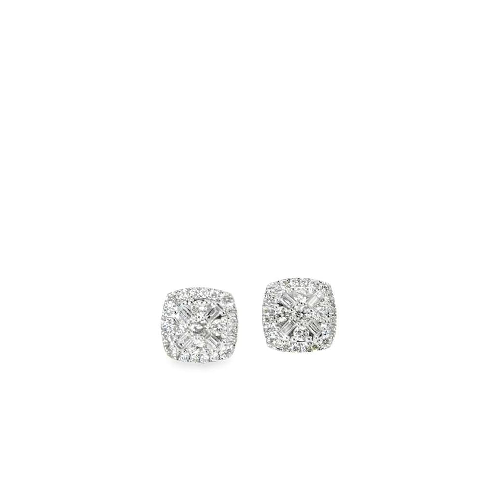 14kwg Diamond Cluster Earrings 1.0cttw VS 4.7gr