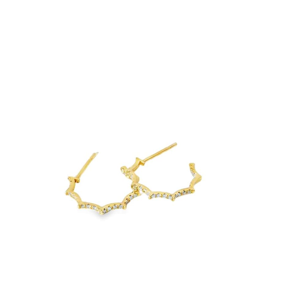 14kyg Diamond Hoop Earrings 0.15cttw 1.55gr
