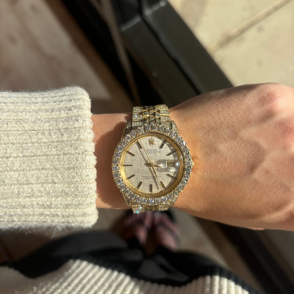 Rolex Date Just 14kyg M/1503 S/ 2801503 Aftermarket Diamond Bezel / Band