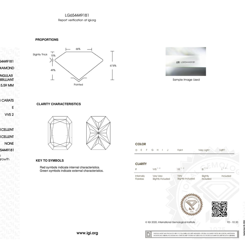 14kyg LGD Ring Radiant 4.74ct E VVS2 Side dia 0.96cttw