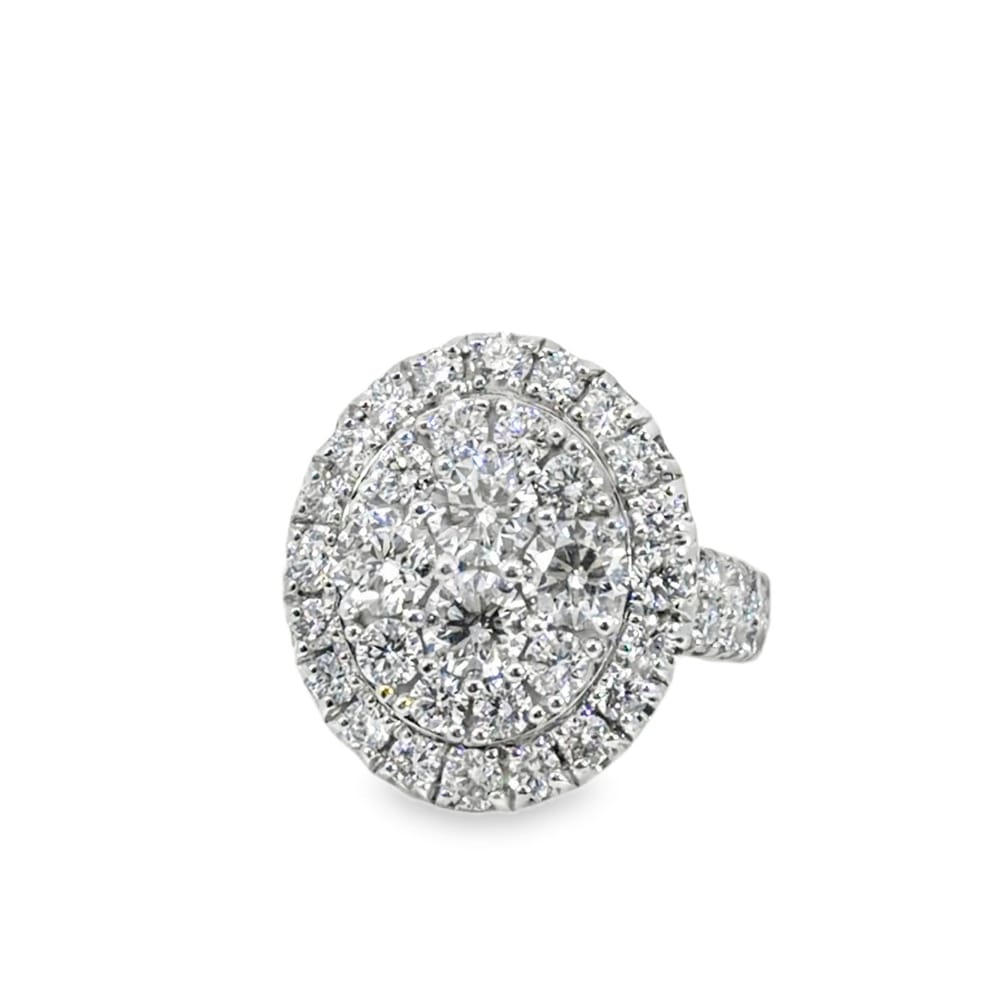 10k white gold cluster ring 7.20g