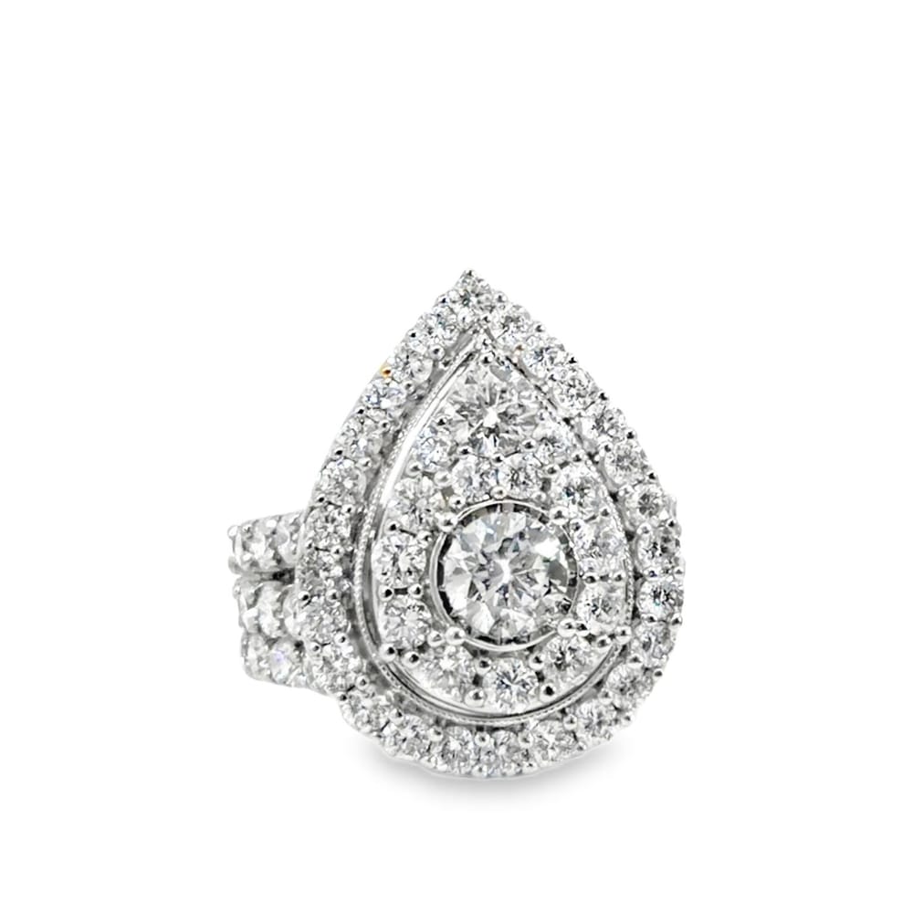 10k white gold lab grown cluster ring 8.0gr