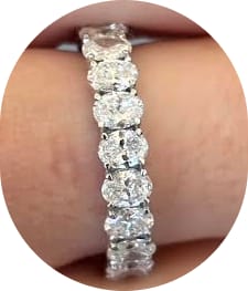 14k white gold polished women’s band 1.91 ctw with lab grown diamonds