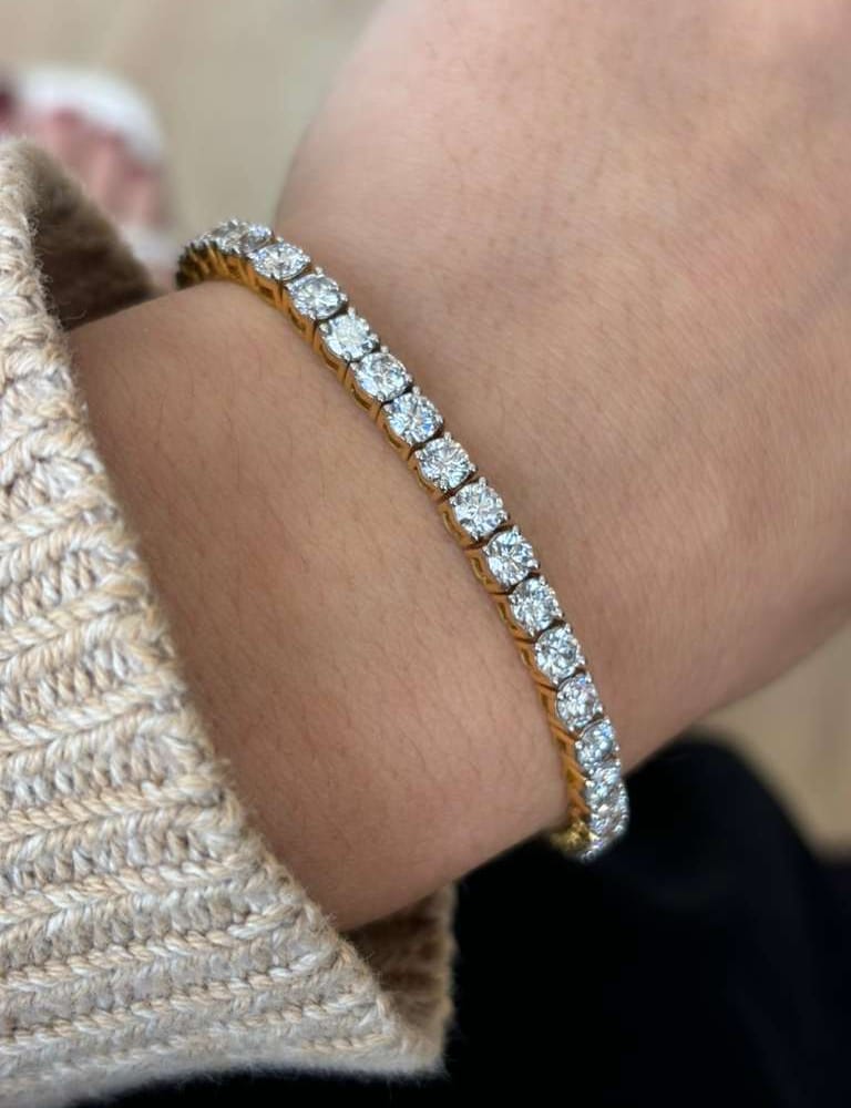 10k YG 10ctw LGD Tennis Bracelet 15.3g