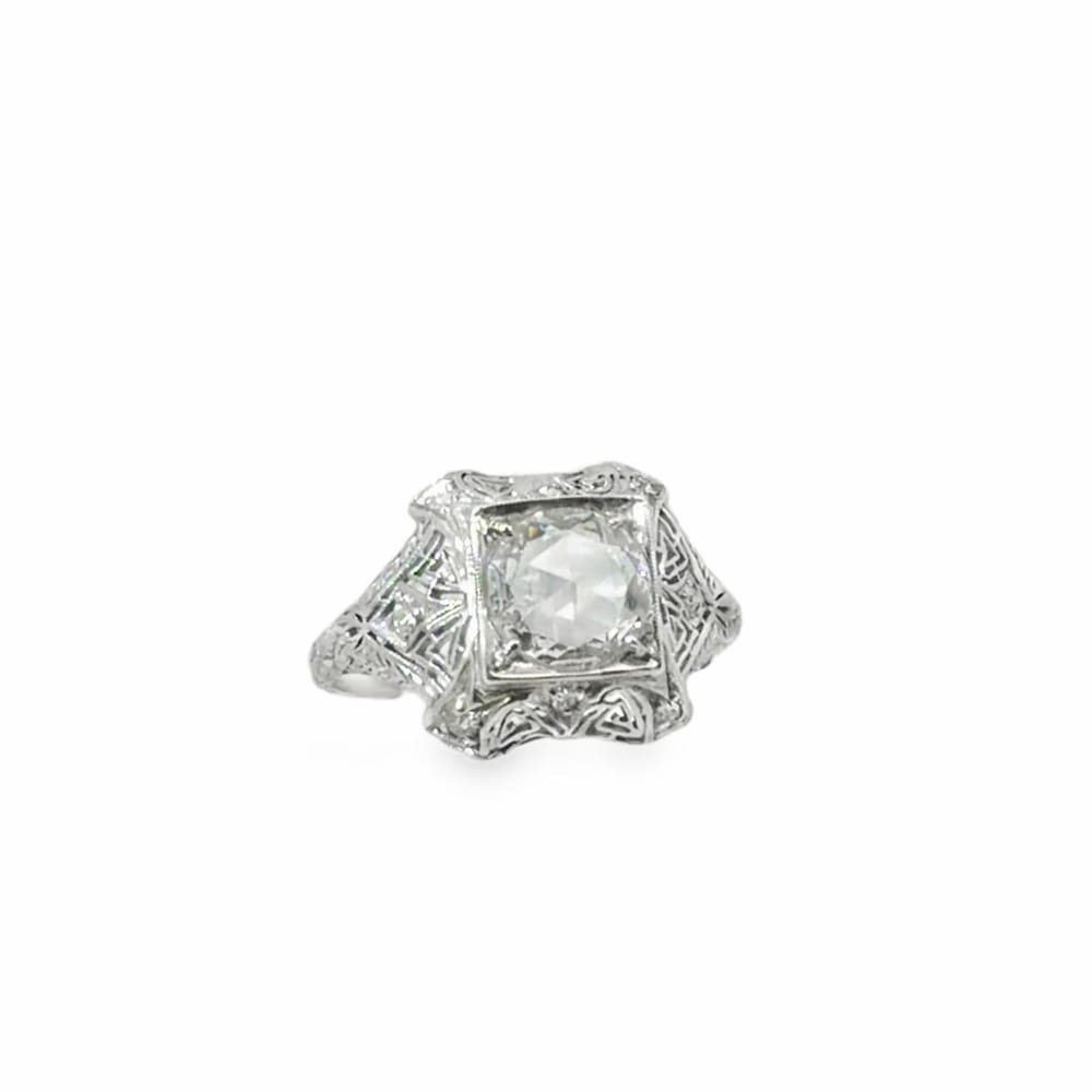 vintage platinum 1.06 rose cut e vvs2 lg588335900 .16 natural diamonds