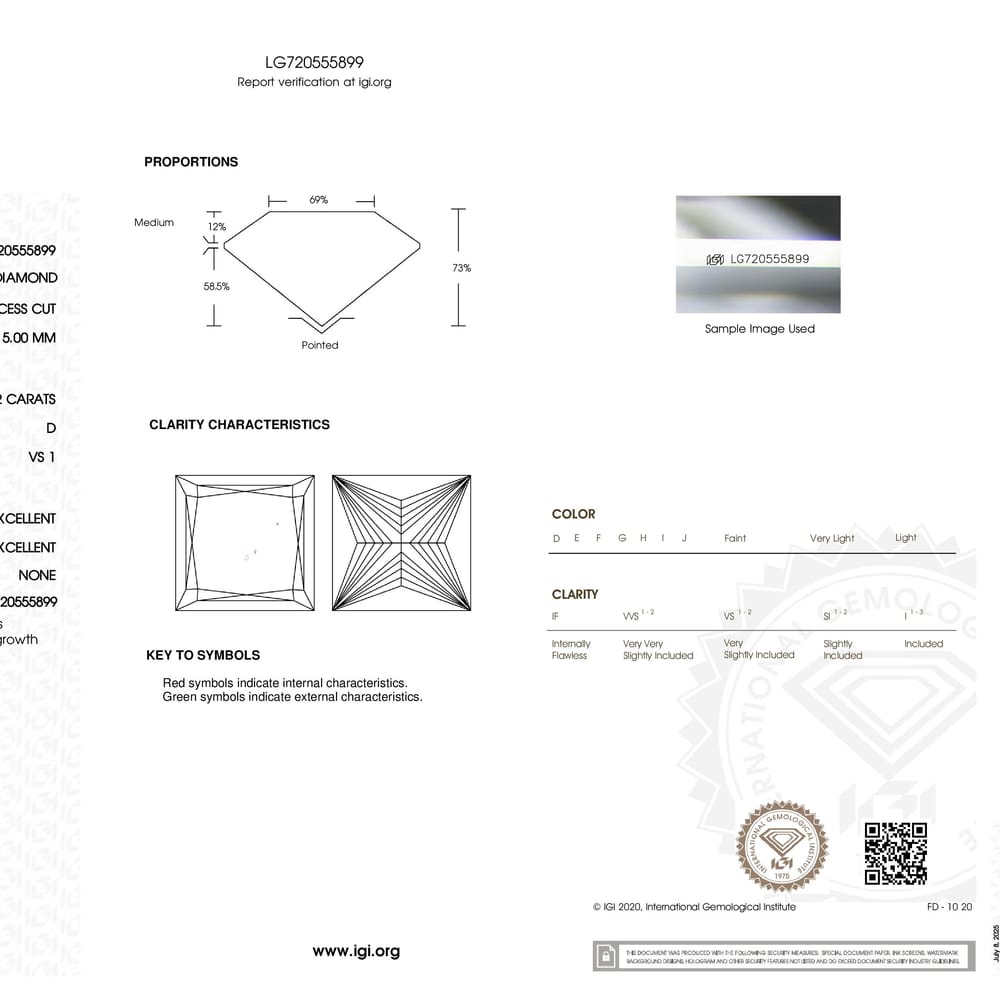 2.01 G VS2 IGI 546228341 LABGROWN .63 Ct Lab Melli 14k White Gold