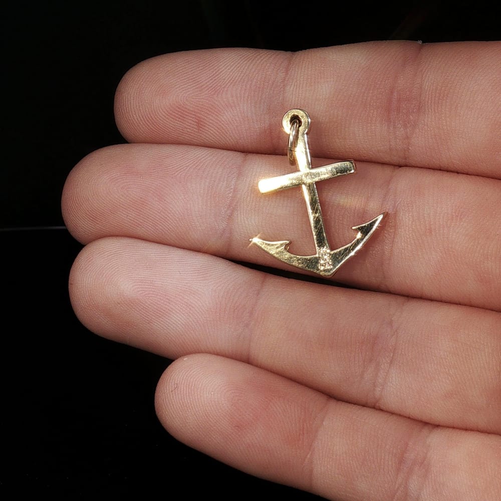 Vintage James Avery 14K Gold Anchor Cross Pendant Charm Retired Signed RARE 2.3g